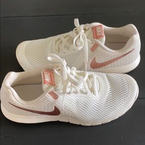 Nike flex experience rn6 sneakers,white/rose gold